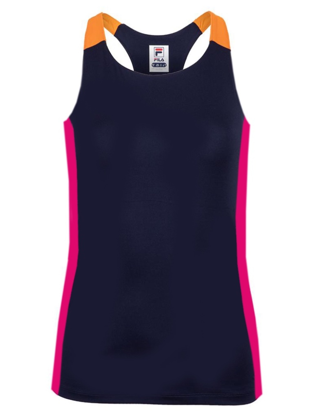 FILA Awning Women's Navy Tank with Pink and Orange Accents Size Medium